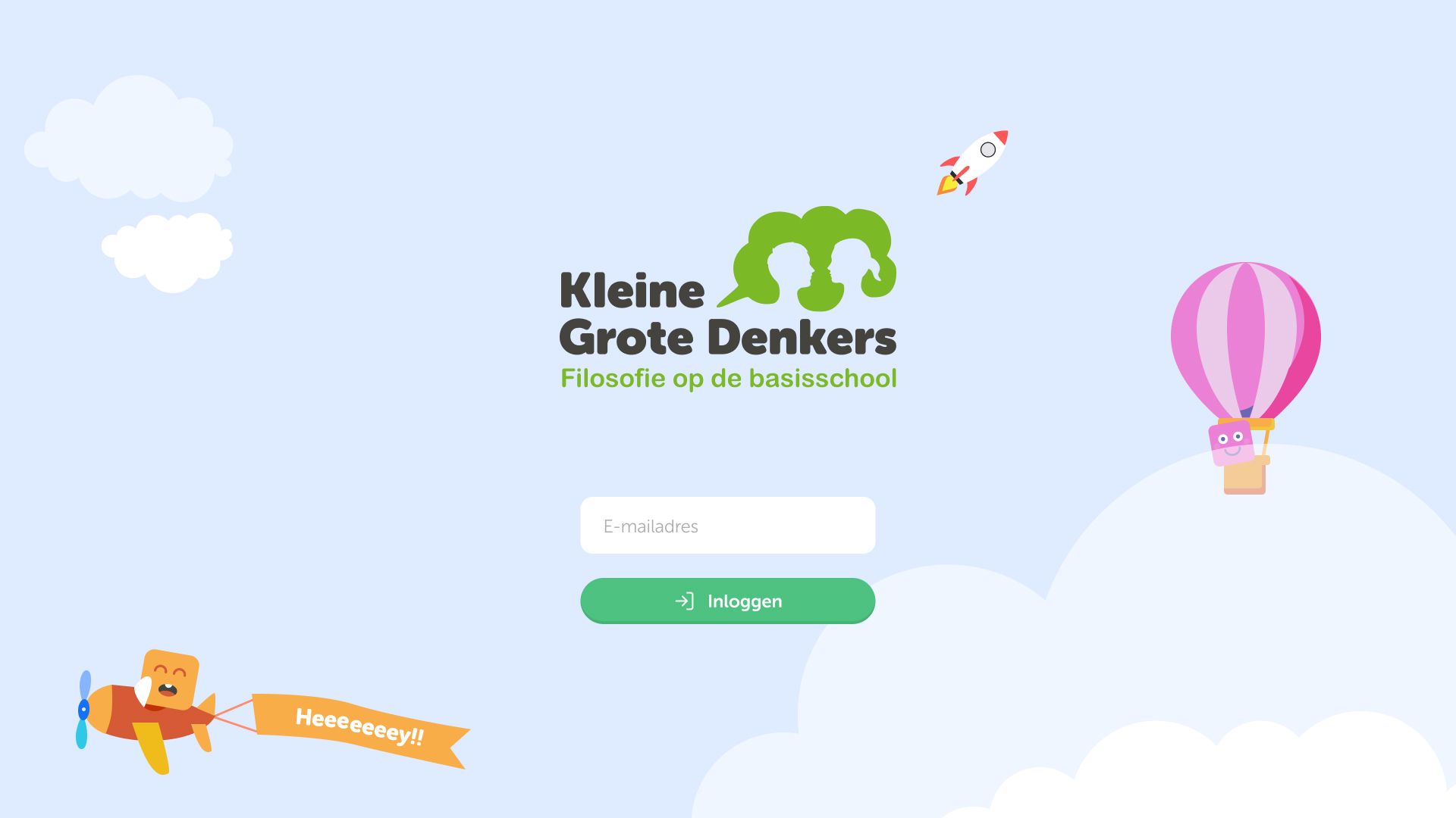 Screenshot van het inlogscherm