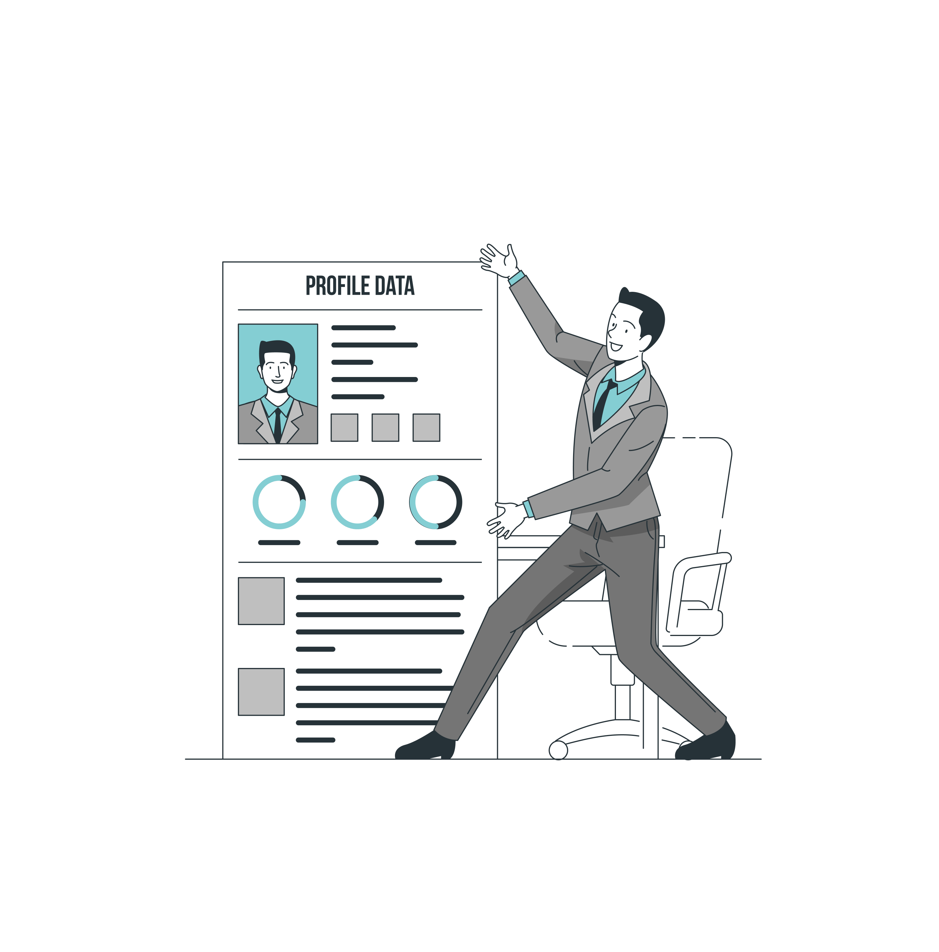 Illustratie man met cv