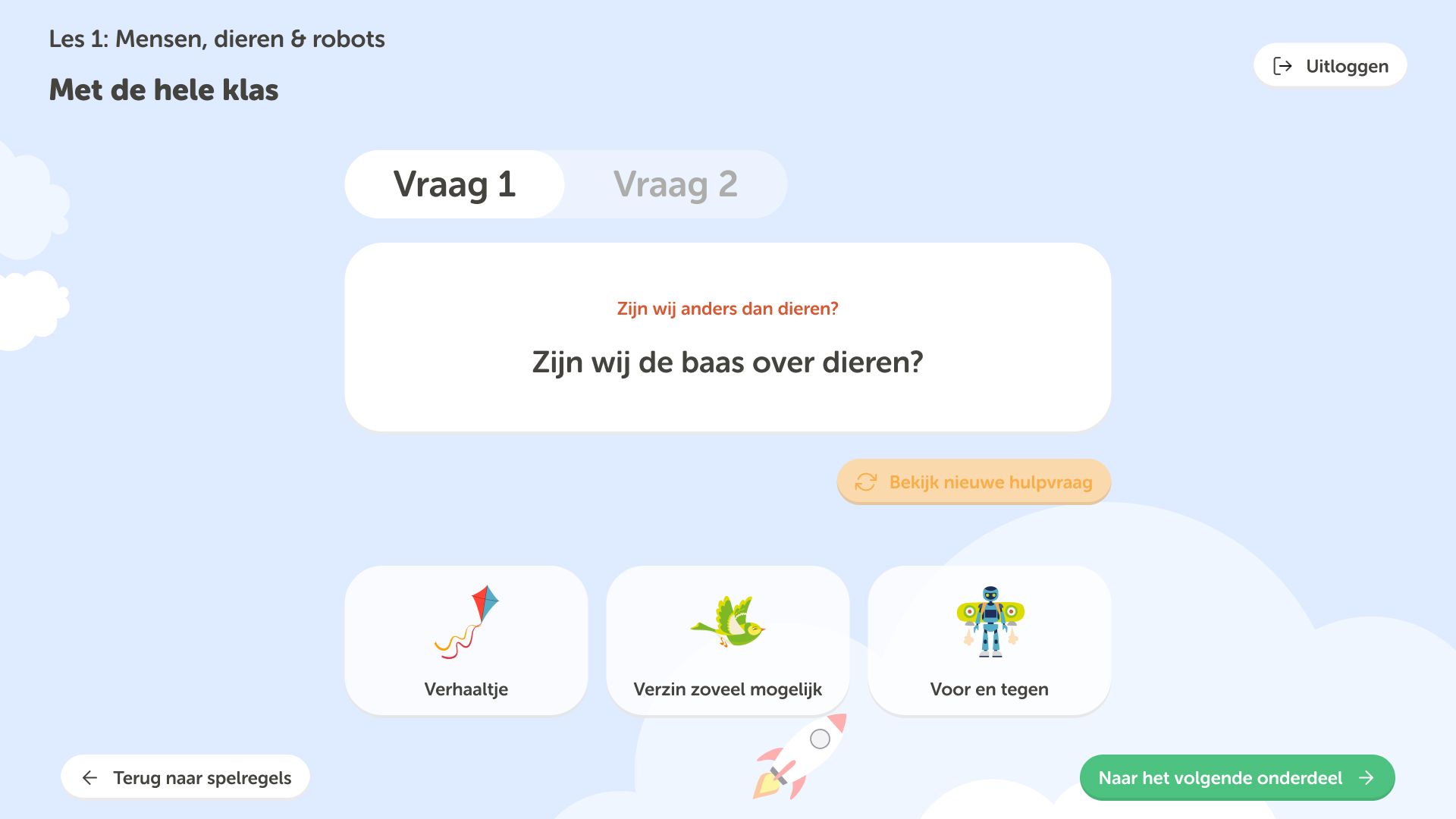 Screenshot van de debatfunctionaliteit